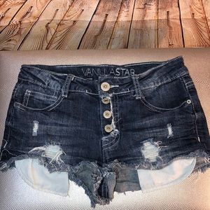 Vanilla Star Destroyed Jean Shorts